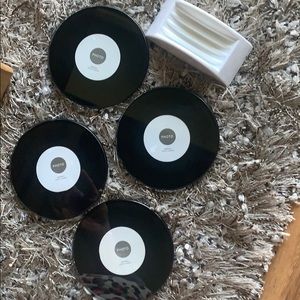 HOST PICK Swing black Glass‎ photo coaster